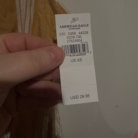 American Eagle Outfitters Mustard and White Striped top - Picture 2 of 3